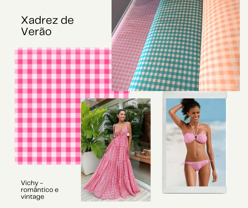 Loja Adamá Tecidos - Tendências de Estampas Para o Verão 22 - Estampa Xadrez